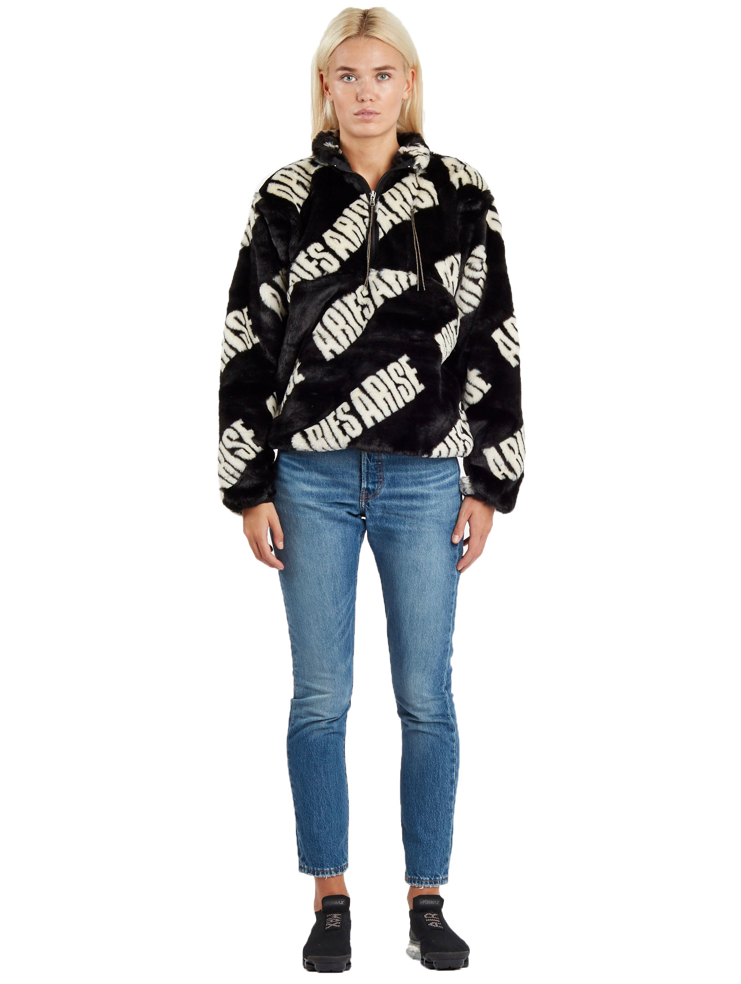 Aries Arise Women's Furry Half Zip $250 NEW | eBay